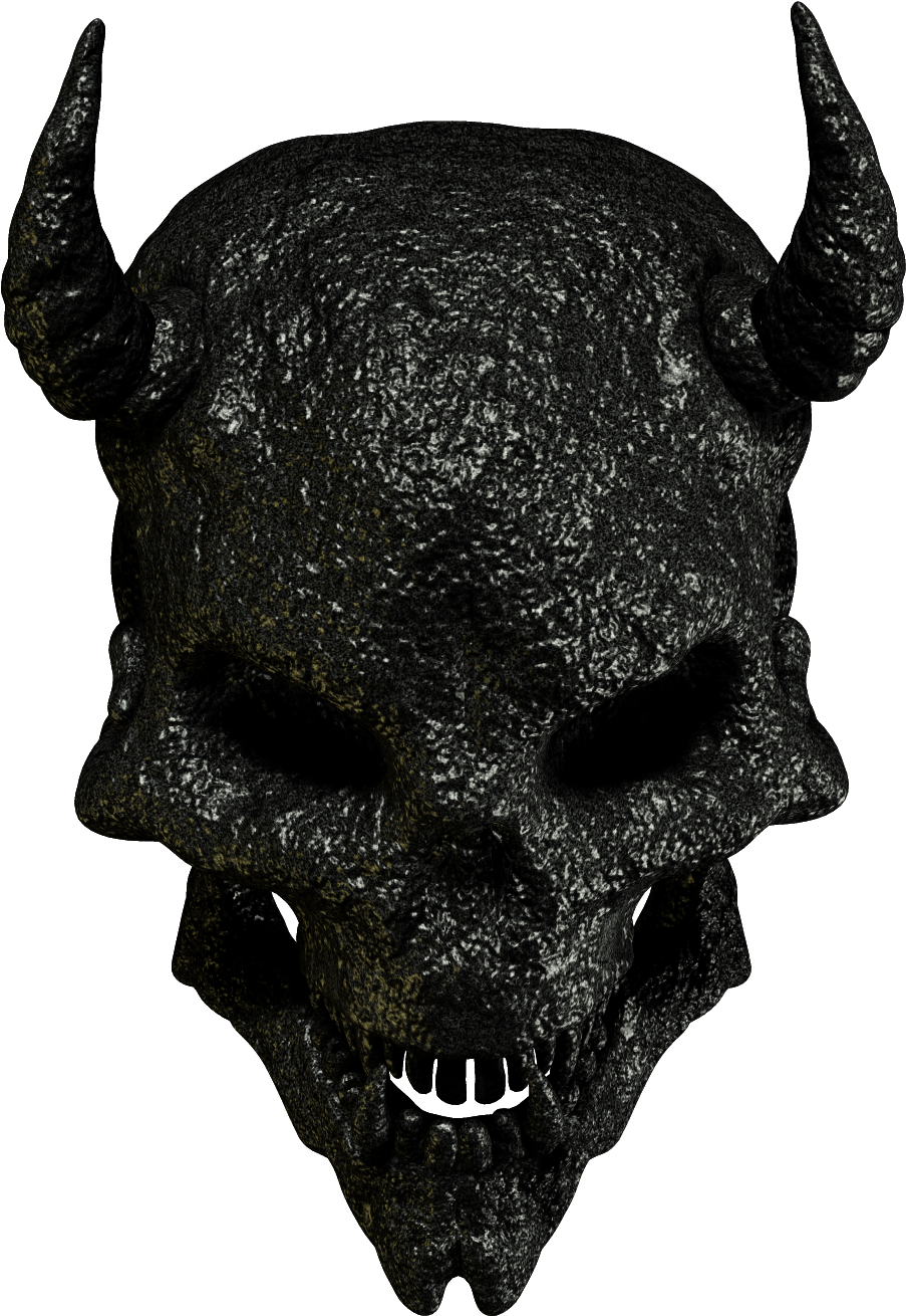 Black Demon Skull PNG