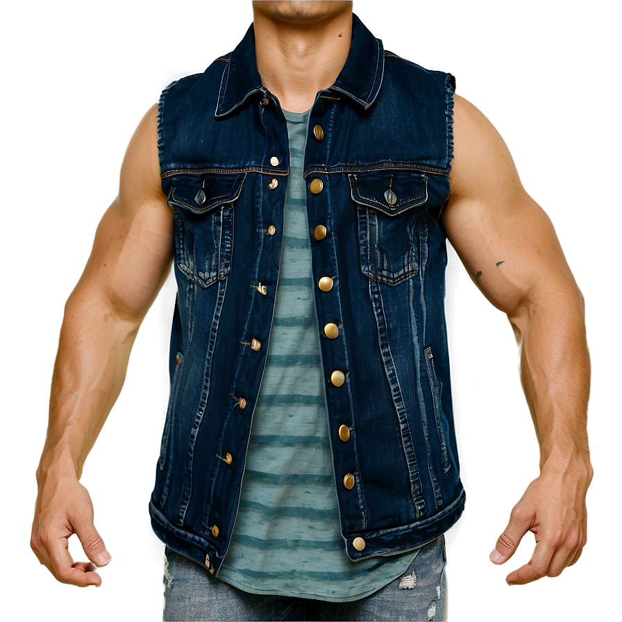 Black Denim Jacket Png 06132024 PNG