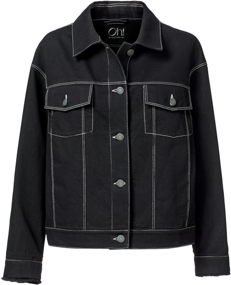 Download Black Denim Jacket Product Image | Wallpapers.com