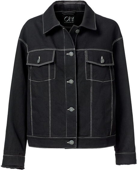 Black Denim Jacket Product Image PNG