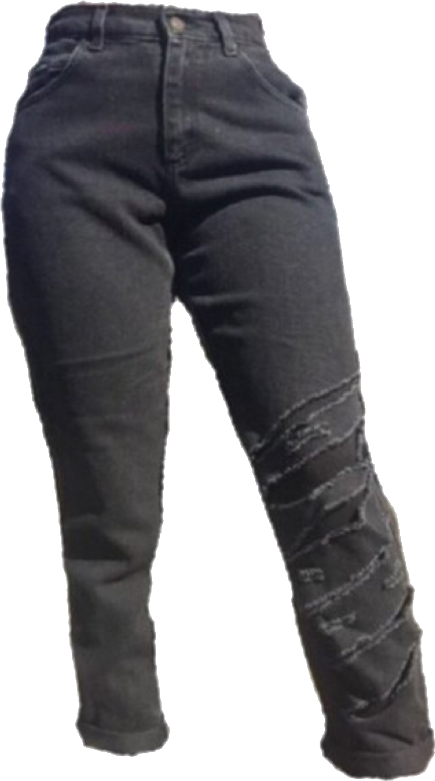 Black Denim Jeans Standing Position PNG