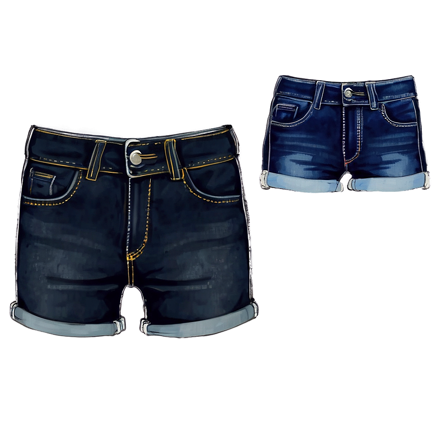 Black Denim Shorts Png Mie74 PNG