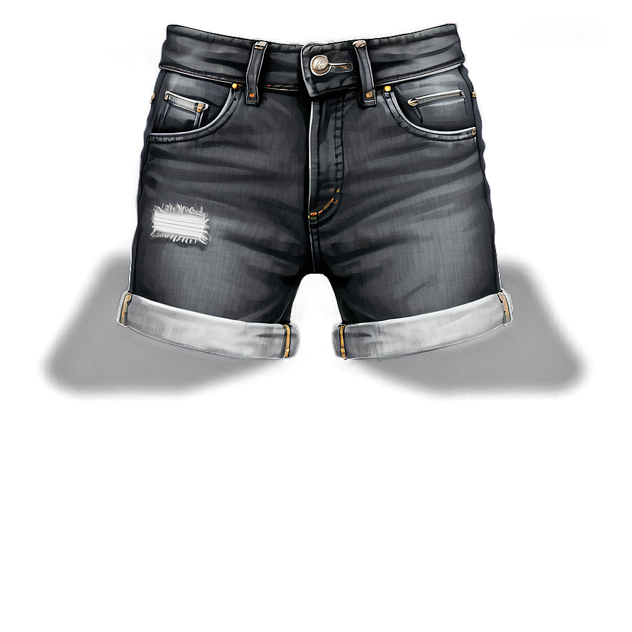 Black Denim Shorts Png Vcc PNG