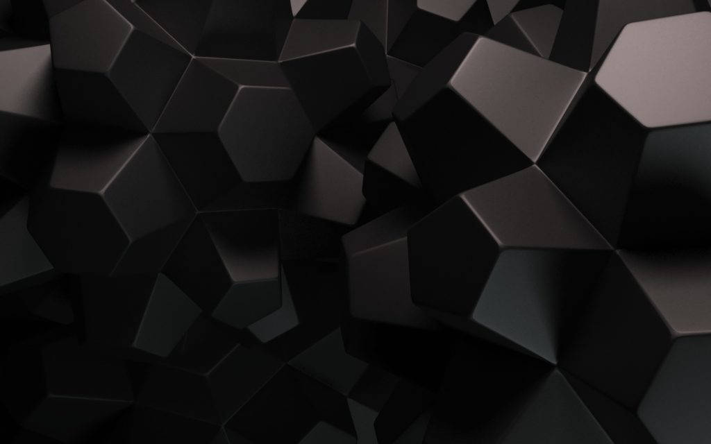 Sort Desktop Cubisme 3D Skum Tapet Wallpaper