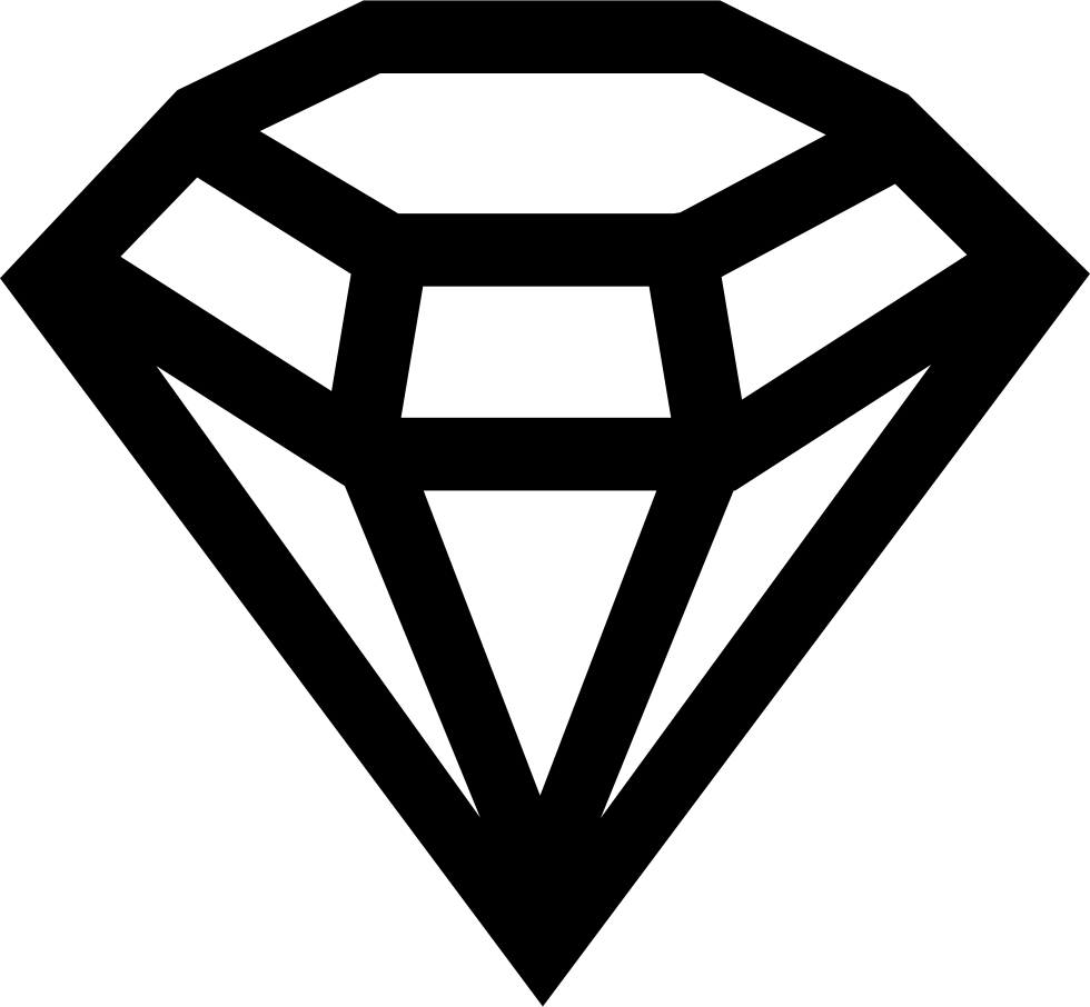 Black Diamond Outline Graphic PNG