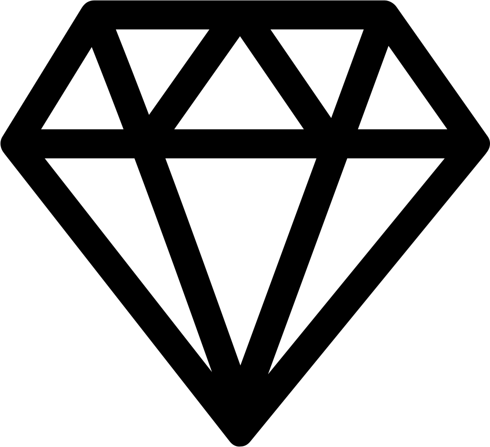 Black Diamond Outline Graphic PNG