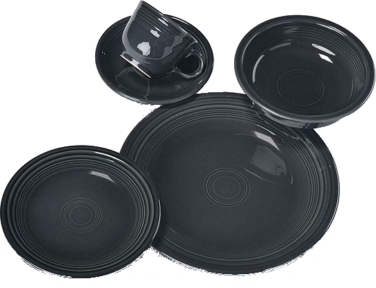 Black Dinnerware Set PNG
