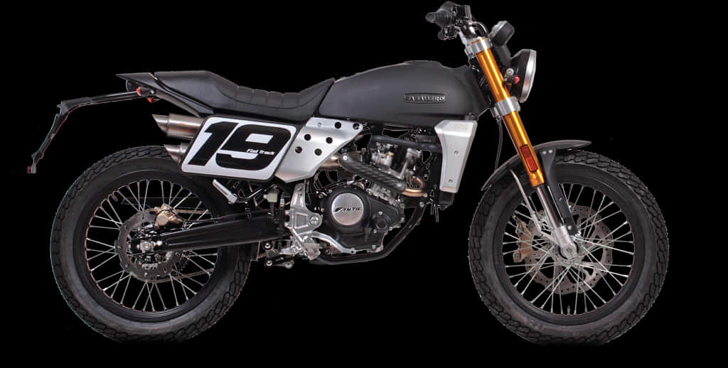 Black Dirt Bike Number19 PNG