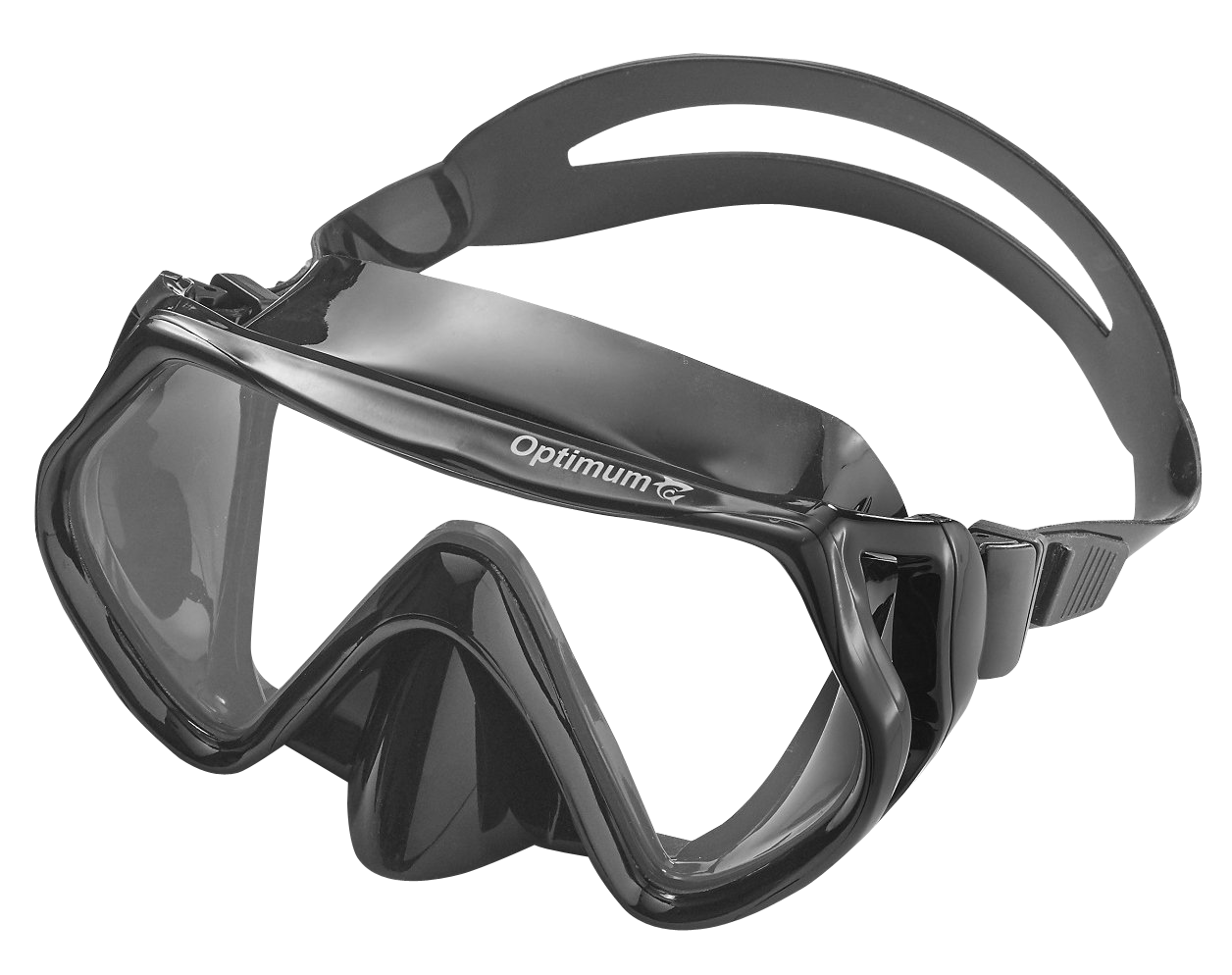 Black Diving Mask Optimum Brand PNG