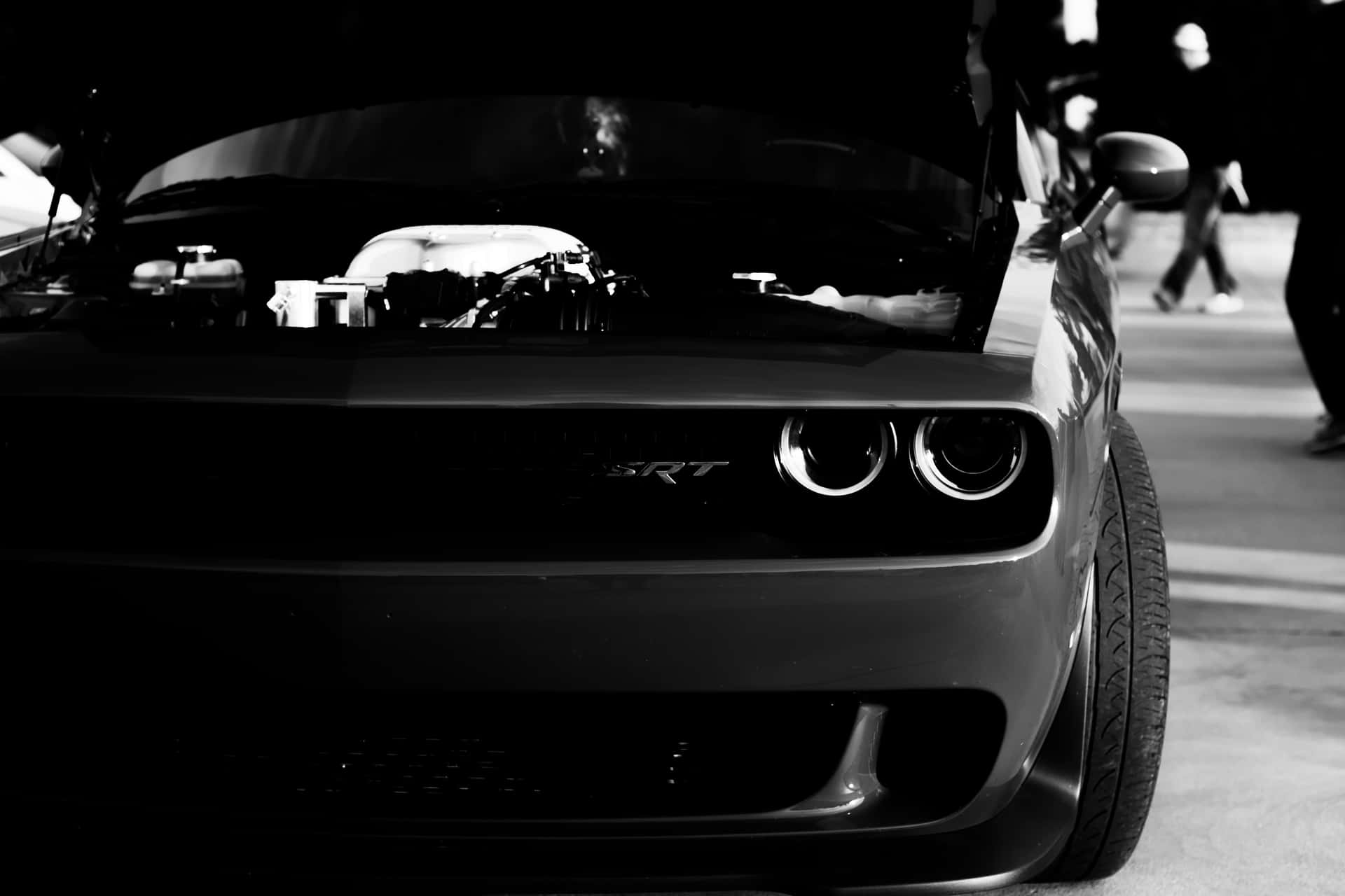 Black Dodge Charger S R T Front View Wallpaper