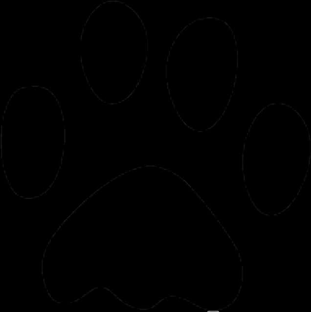 Black Dog Paw Print Graphic PNG