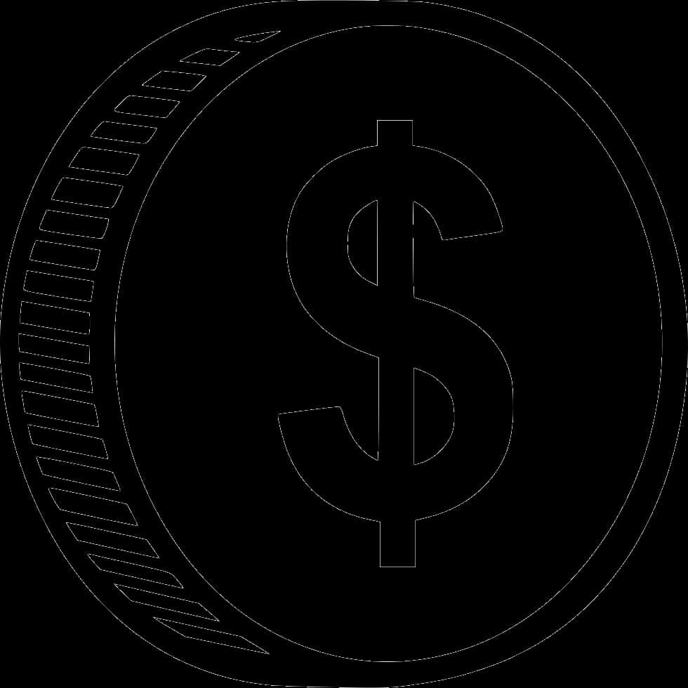 Black Dollar Sign Coin Icon PNG