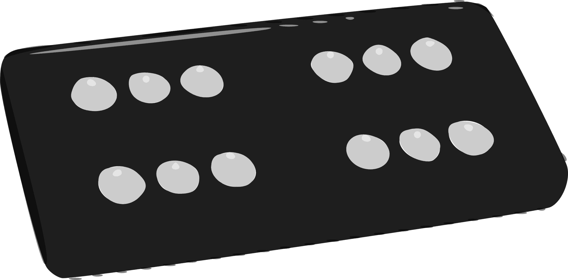 Black Domino Tile Double Six PNG