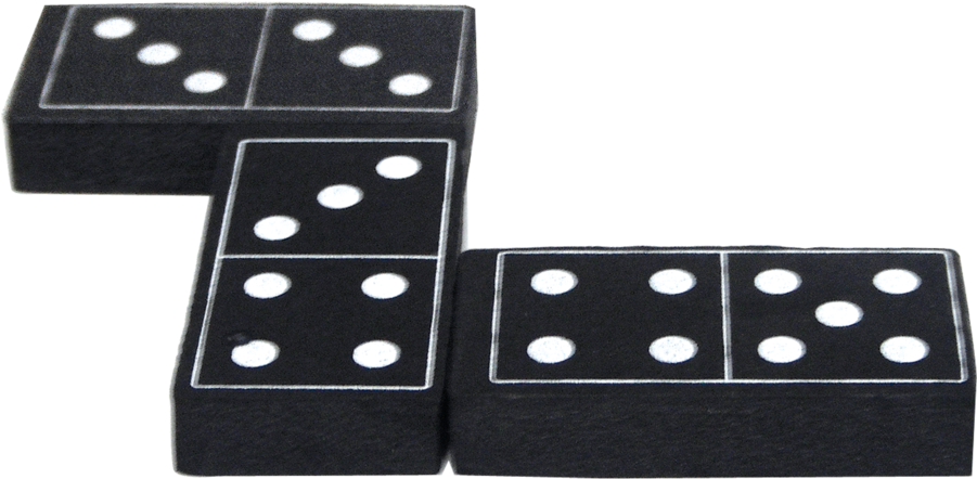 Black Dominoes White Dots PNG