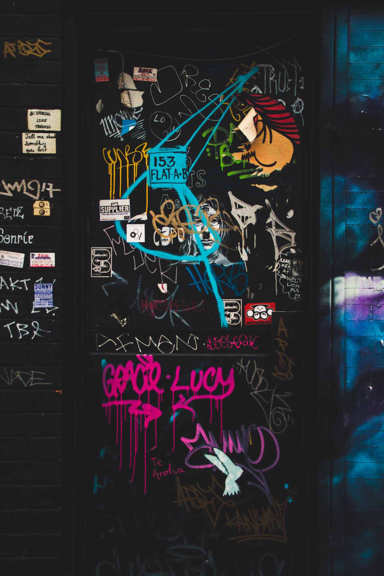 Black Door Graffiti Street Art