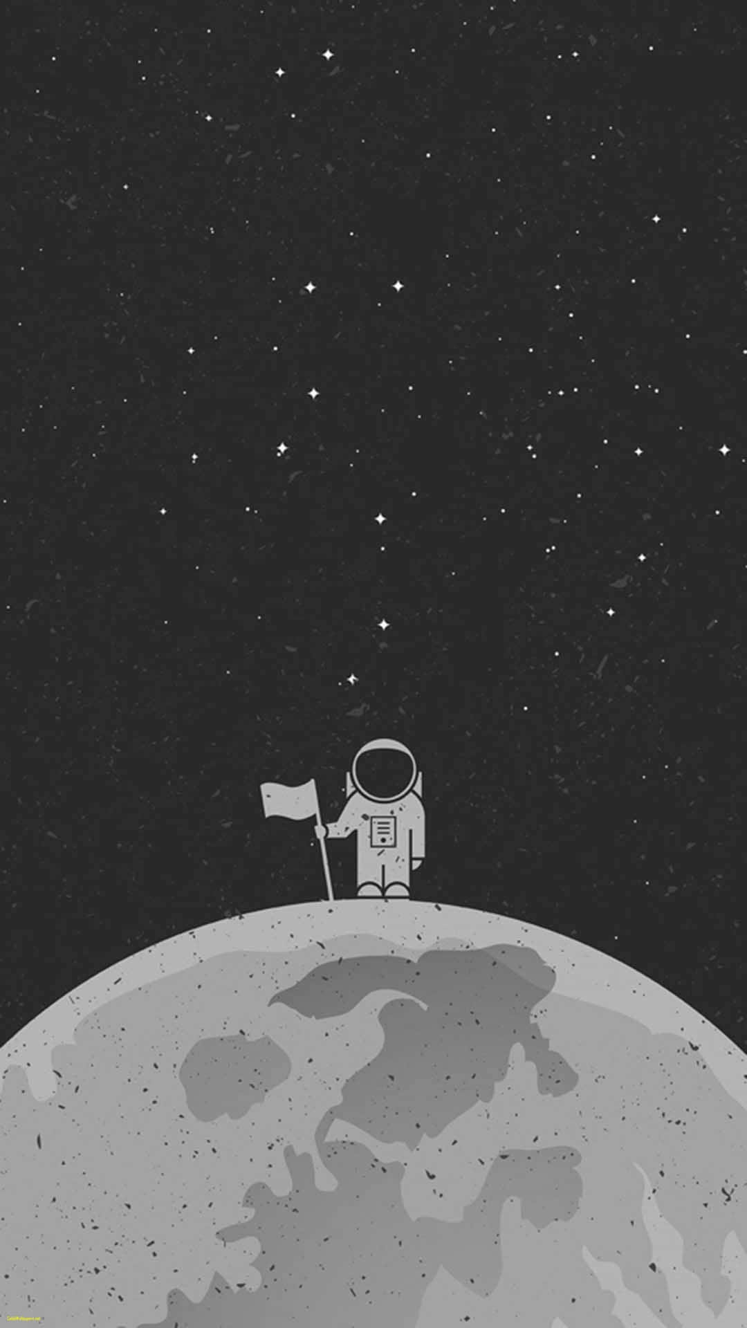 Schwarzercooler Astronaut Über Dem Mond Wallpaper