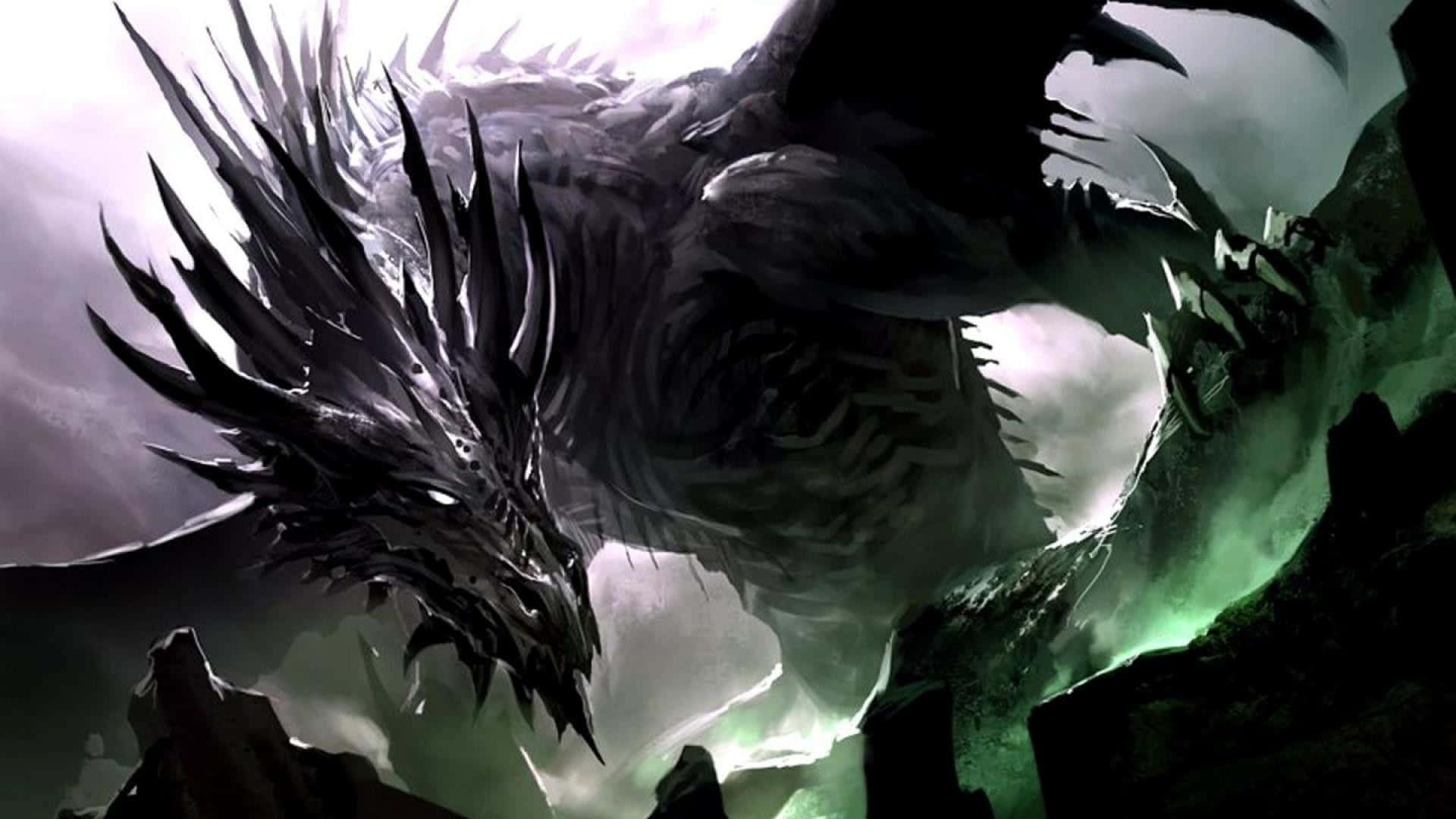 Black dragon, black, dragon, fantasy, HD phone wallpaper | Peakpx