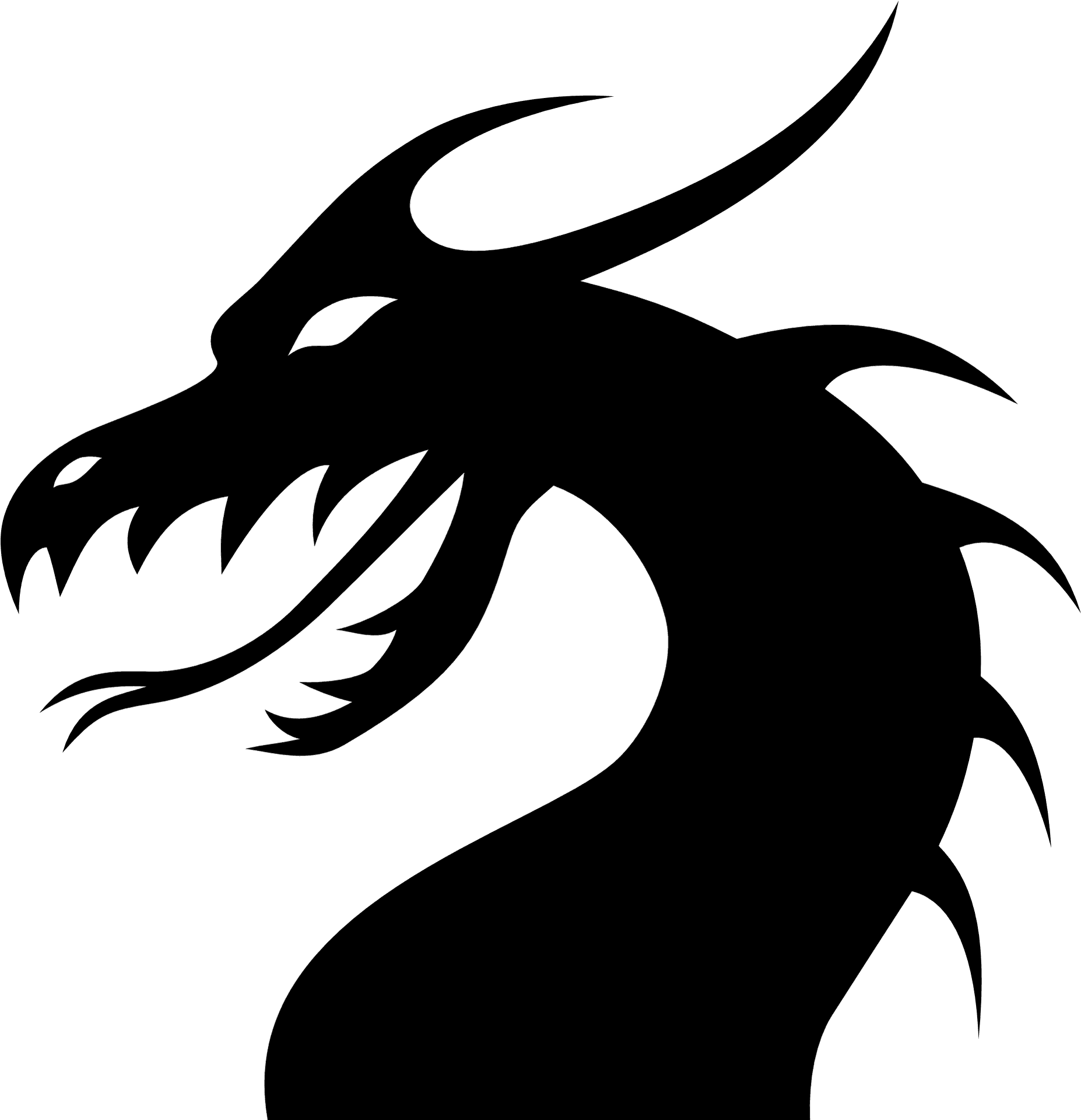 Black Dragon Silhouette Tattoo Design PNG