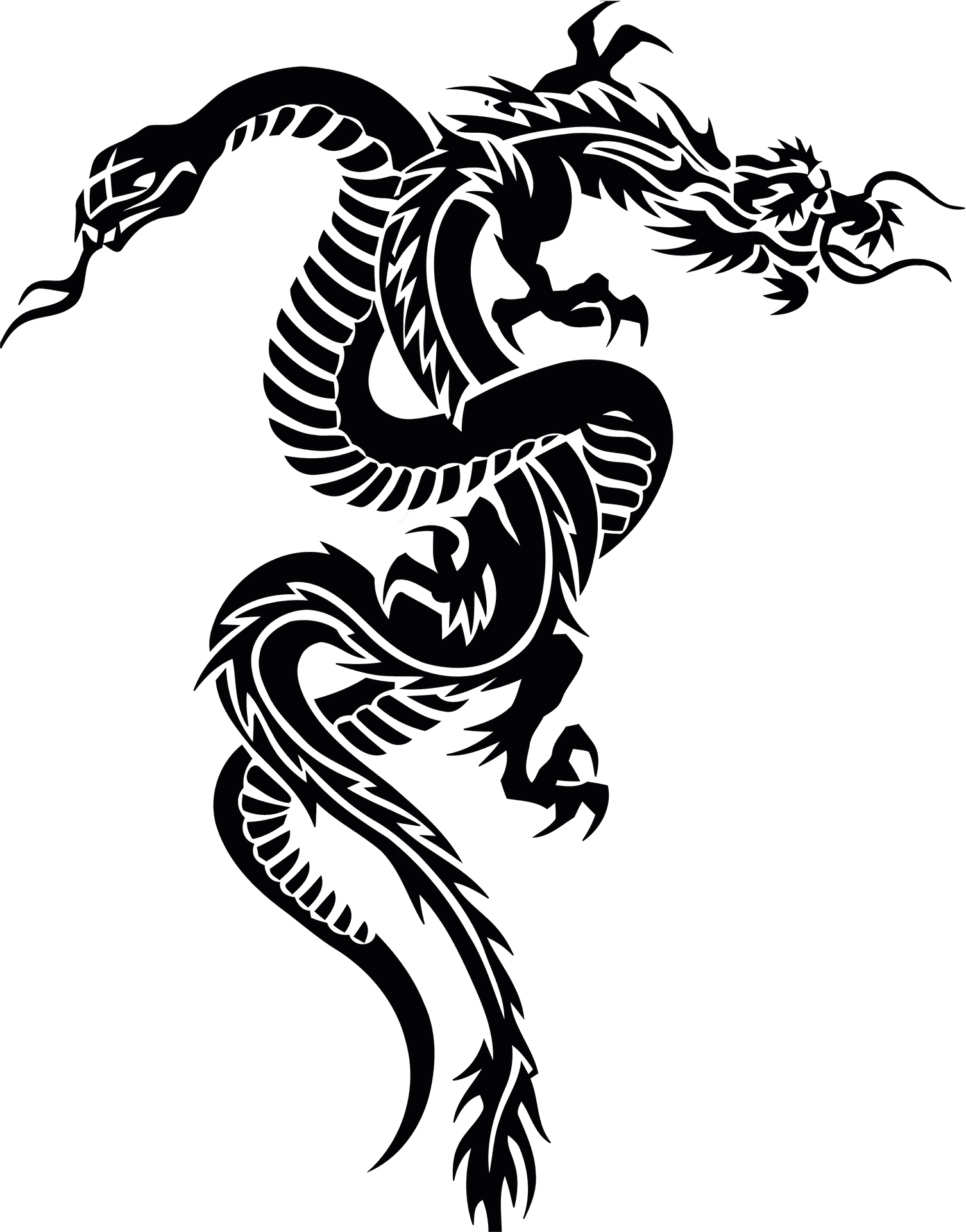 Black Dragon Tattoo Design PNG