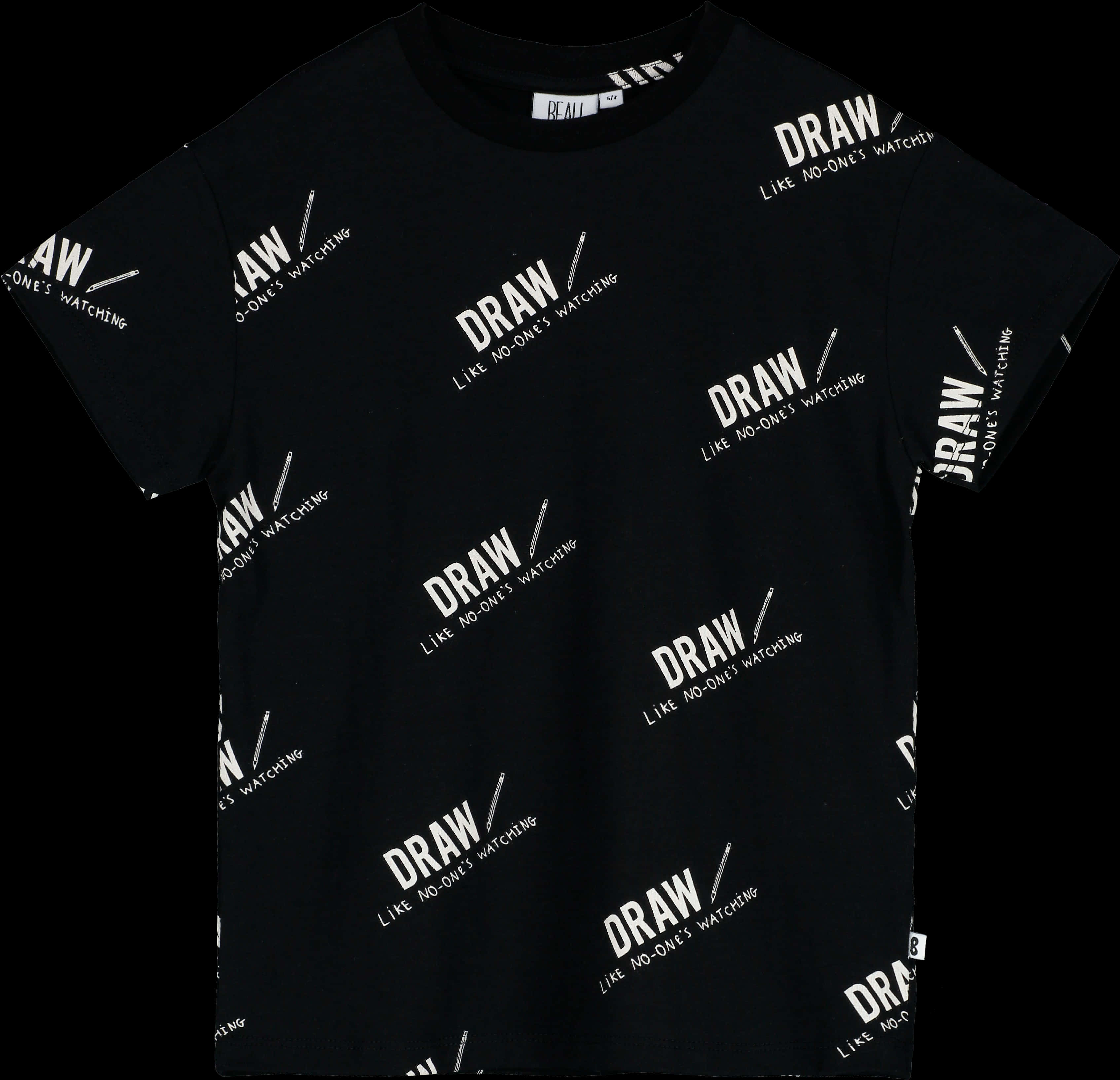 Black Draw Slogan T Shirt PNG