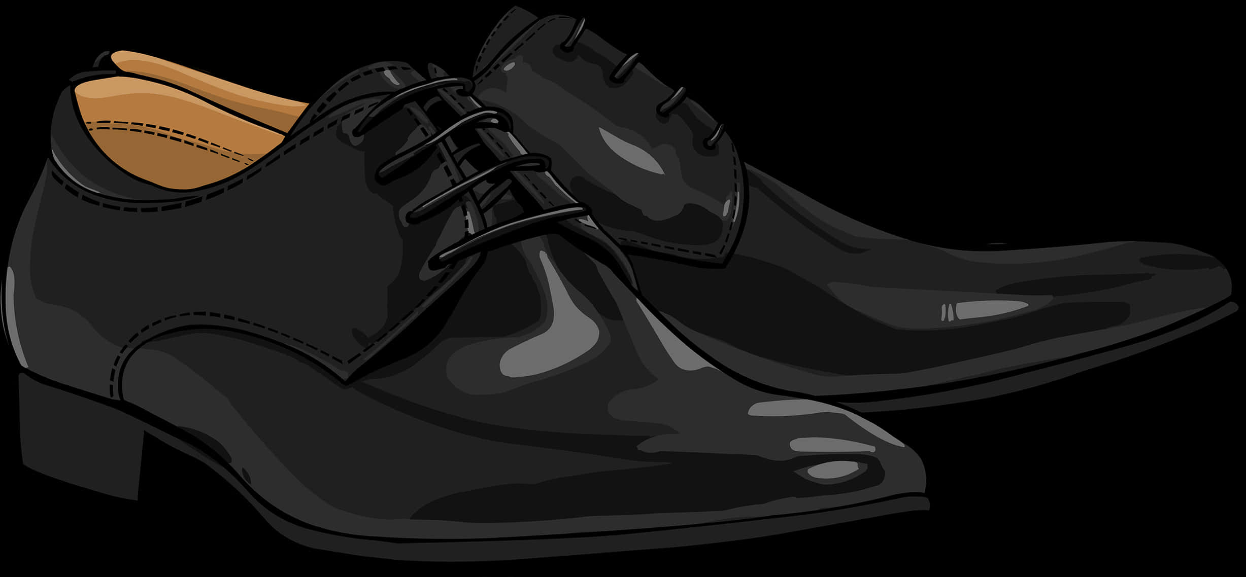 Black Dress Shoes Illustration PNG