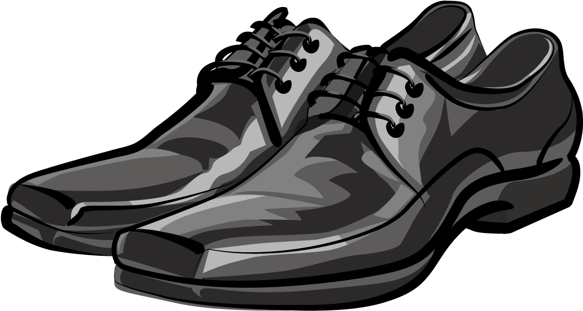 Black Dress Shoes Vector Illustration PNG