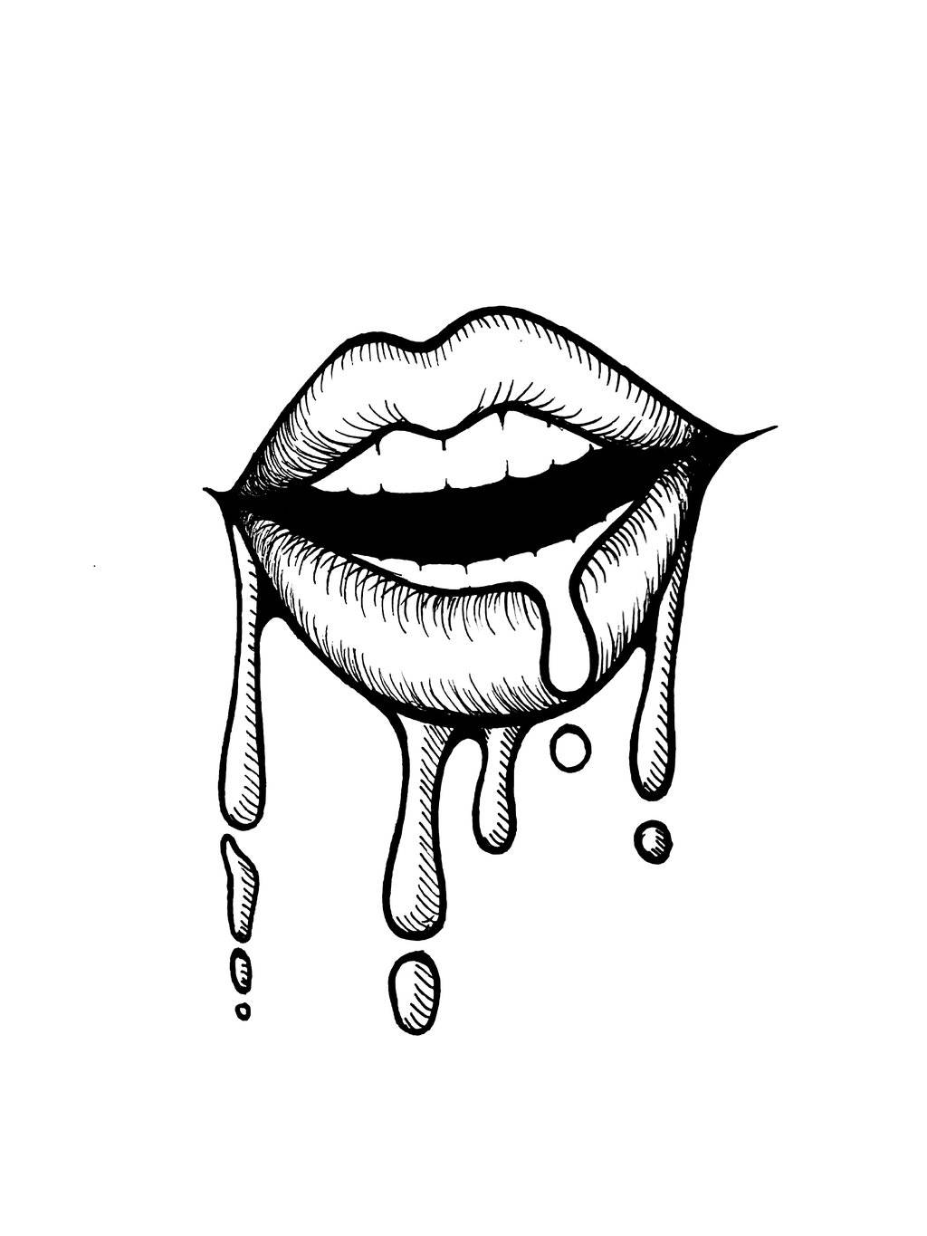 Black Drippy Mouth Liquid Wallpaper