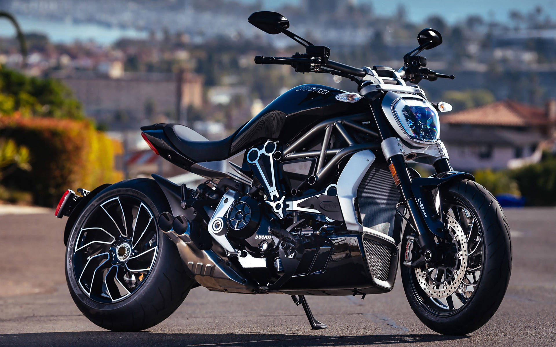 Black Ducati Diavel 1260 Motor Bike Background