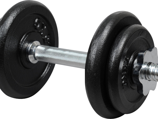 Black Dumbbell Isolated Fitness Equipment PNG