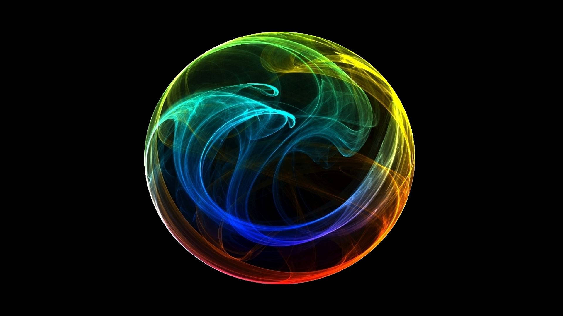 Black Dynamic Rainbow Sphere Picture