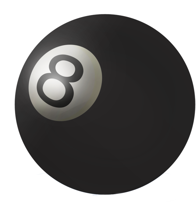 Black Eight Ball Illustration PNG