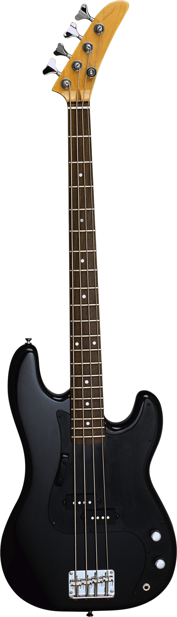 Black Electric Bass Guitar PNG