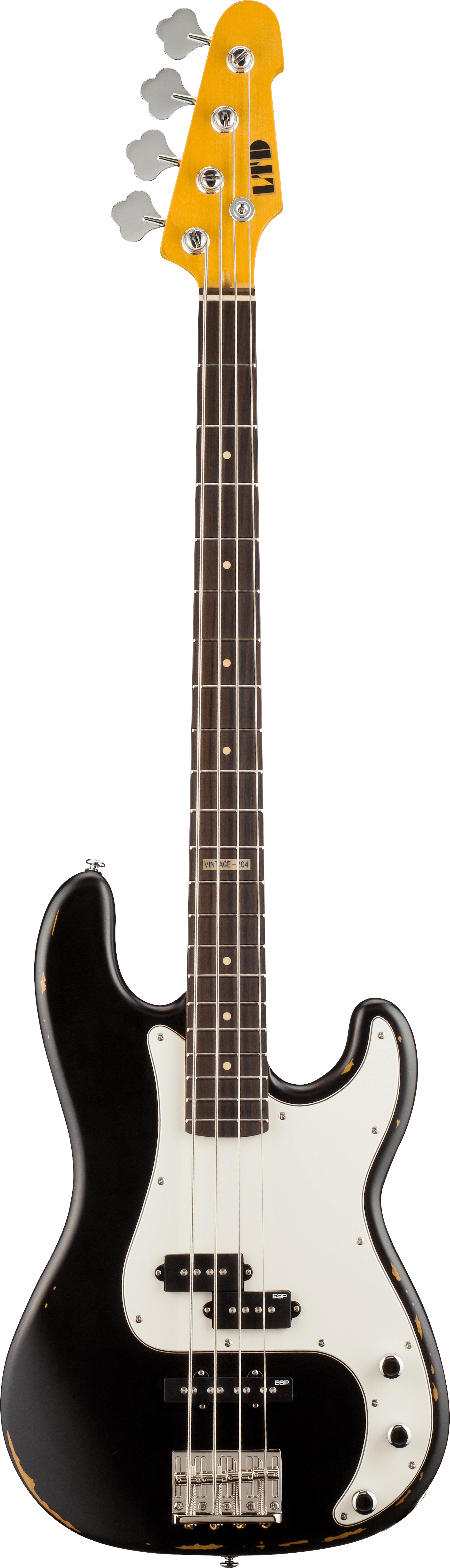 Black Electric Bass Guitar PNG