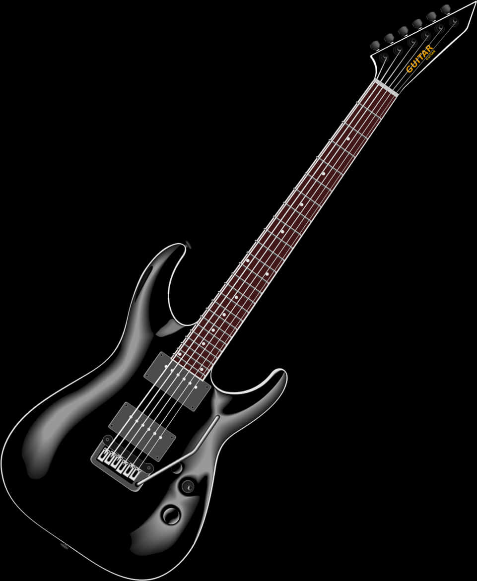 Black Electric Guitar PNG