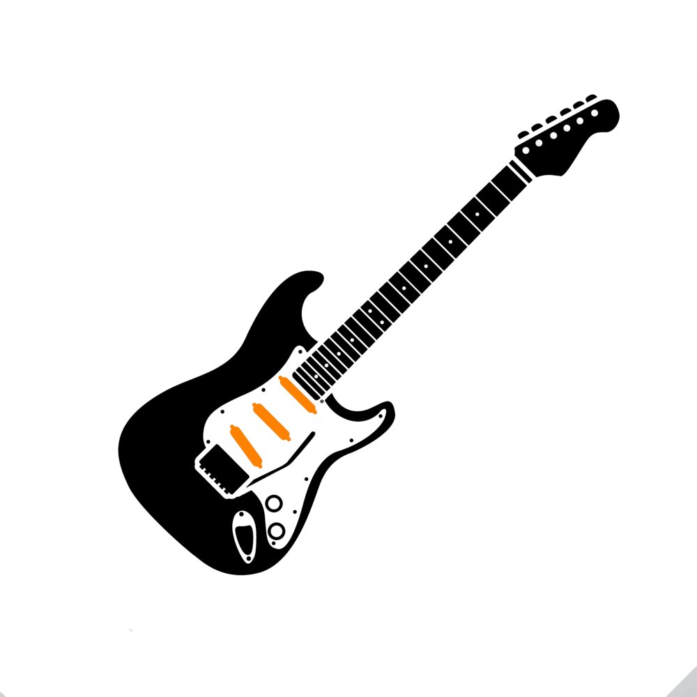 Black Electric Guitar Illustration PNG