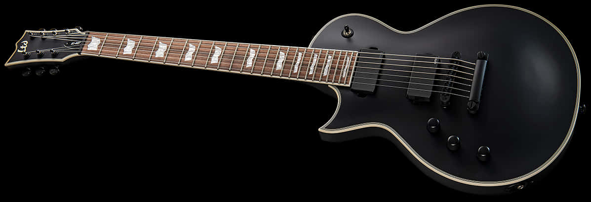 Black Electric Guitar Single Cutaway PNG