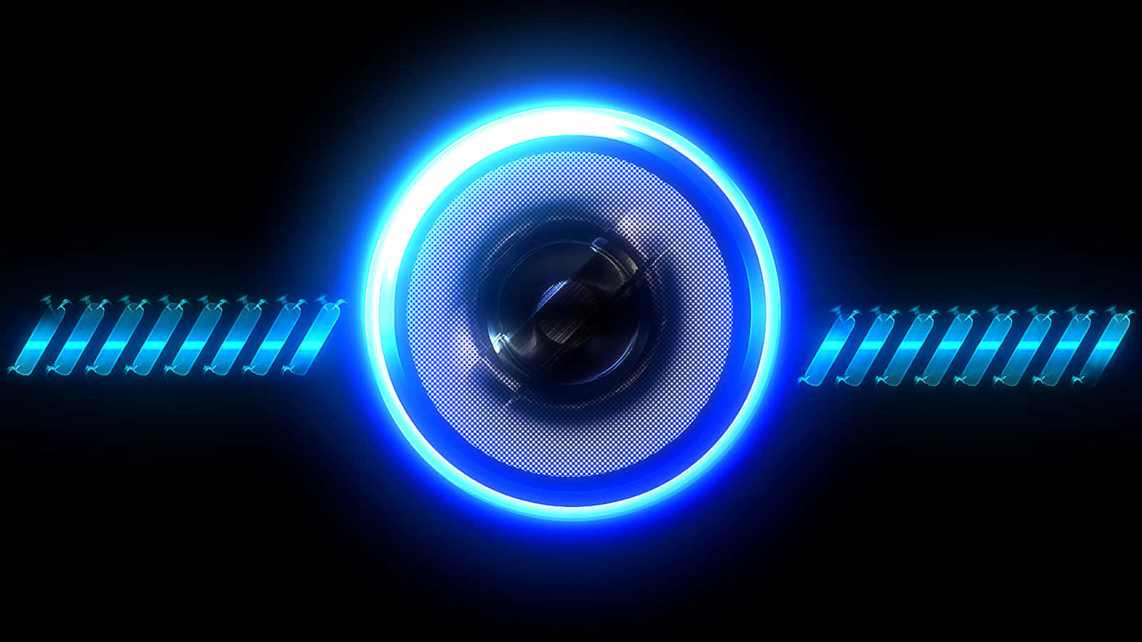 Download Black Electric Speaker With Blue Light Wallpaper 