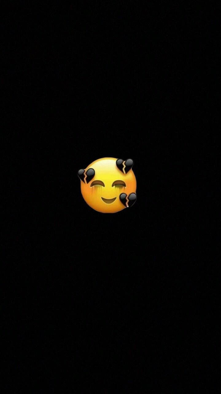 Corazonesrotos De Emoji Negro. Fondo de pantalla