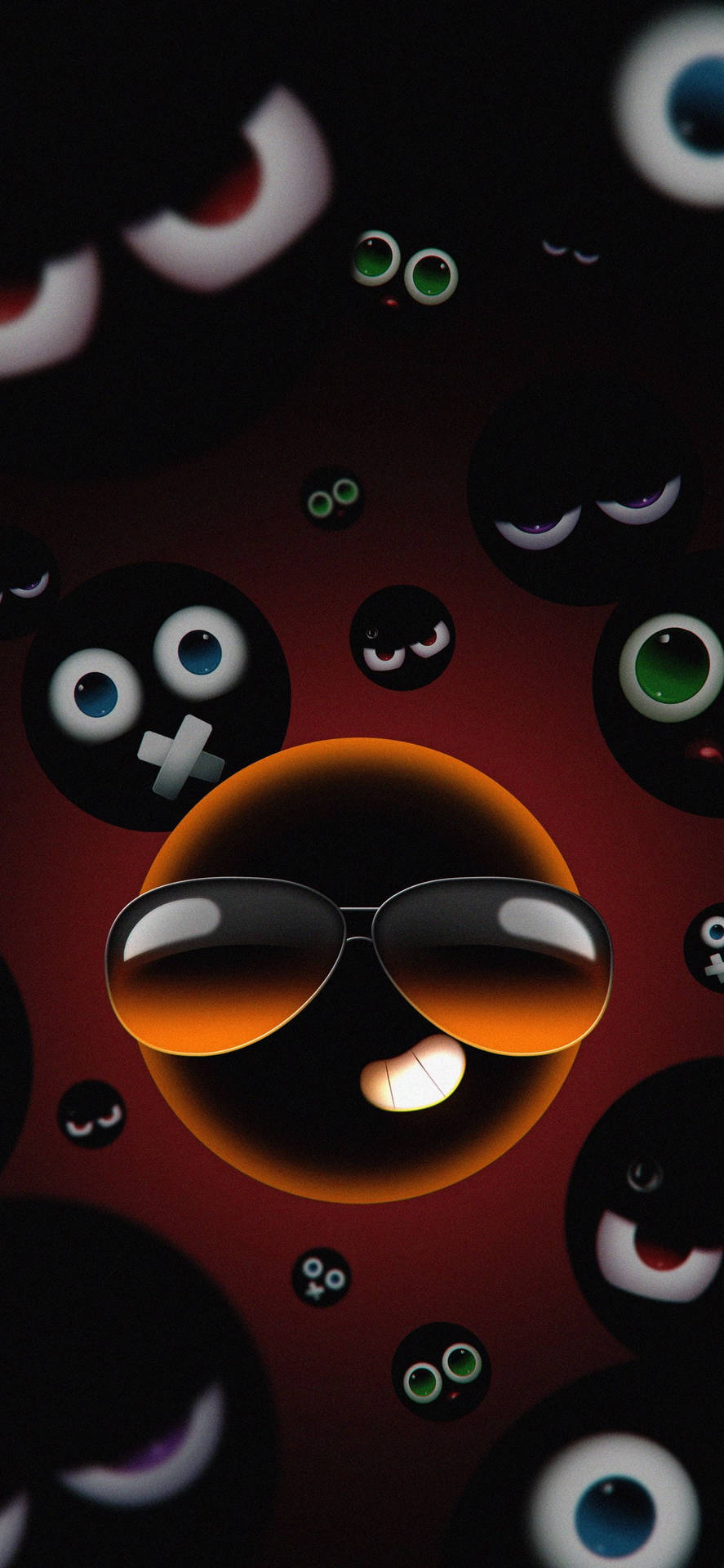 Download Black Emoji Cool Specs Wallpaper 