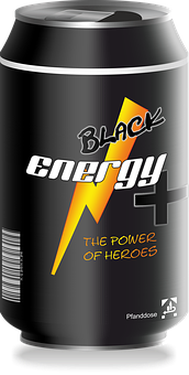 Black Energy Drink Can PNG