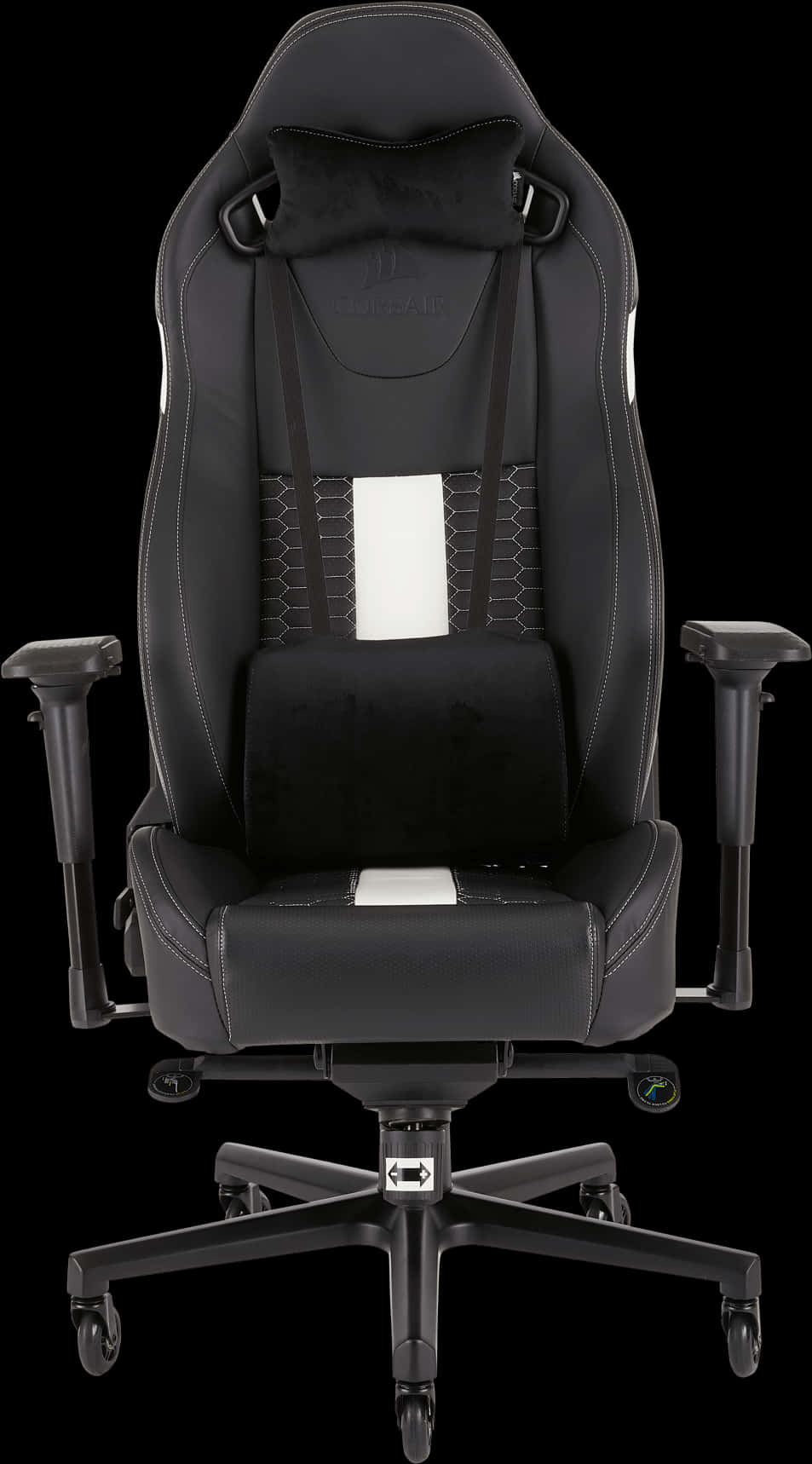 Black Ergonomic Gaming Chair PNG