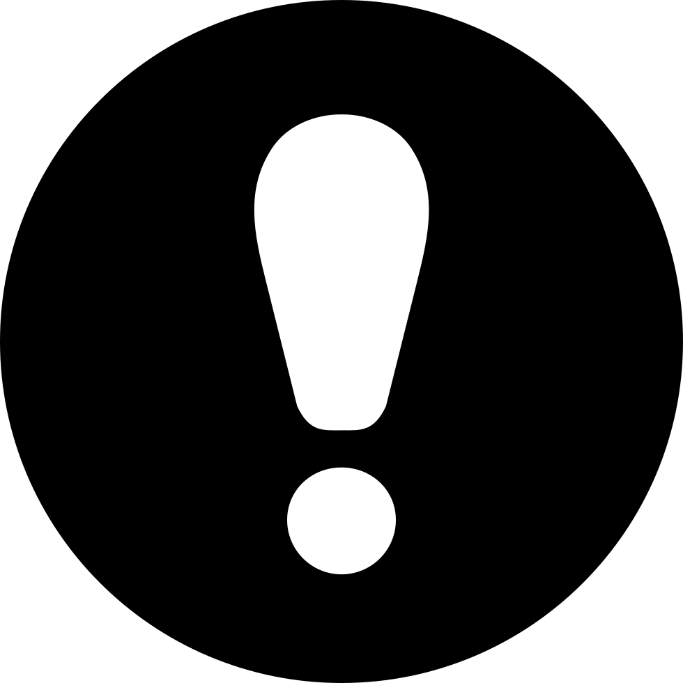 Black Exclamation Mark Icon PNG