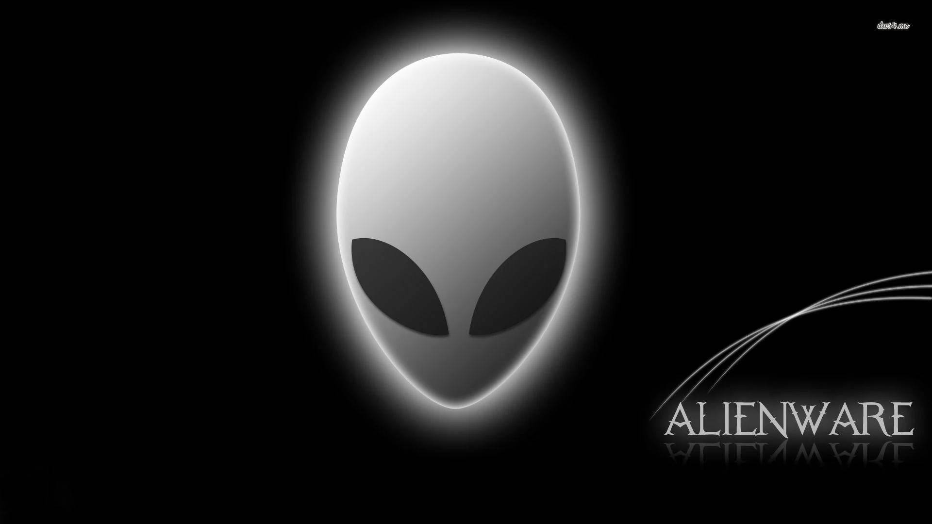 Logode Alienware En Blanco Con Ojos Negros Fondo de pantalla