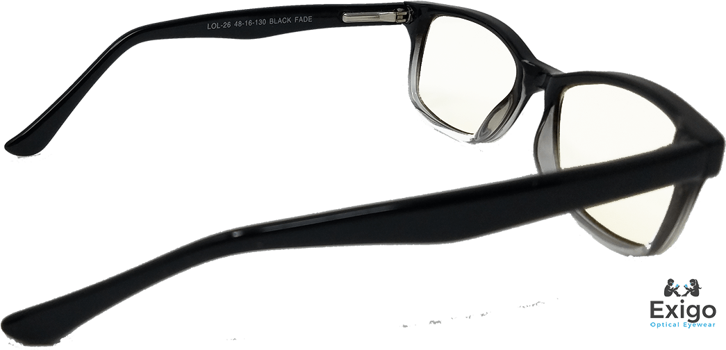 Black Fade Eyeglasses Exigo Optical PNG