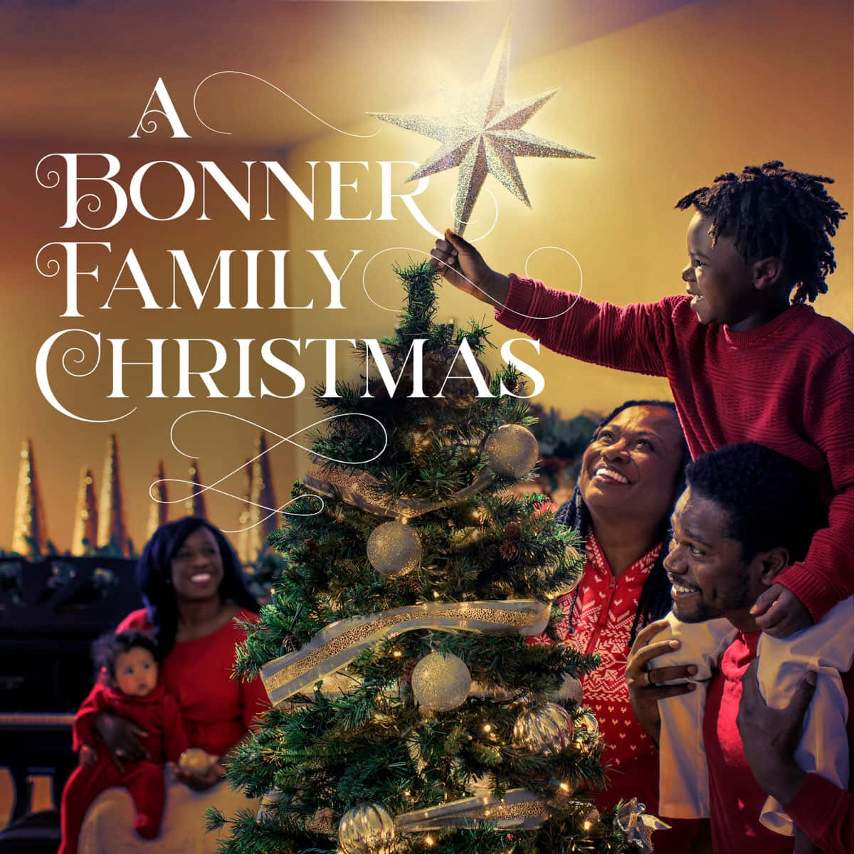 Bonnierschwarze Familien-weihnachts-poster-bild.