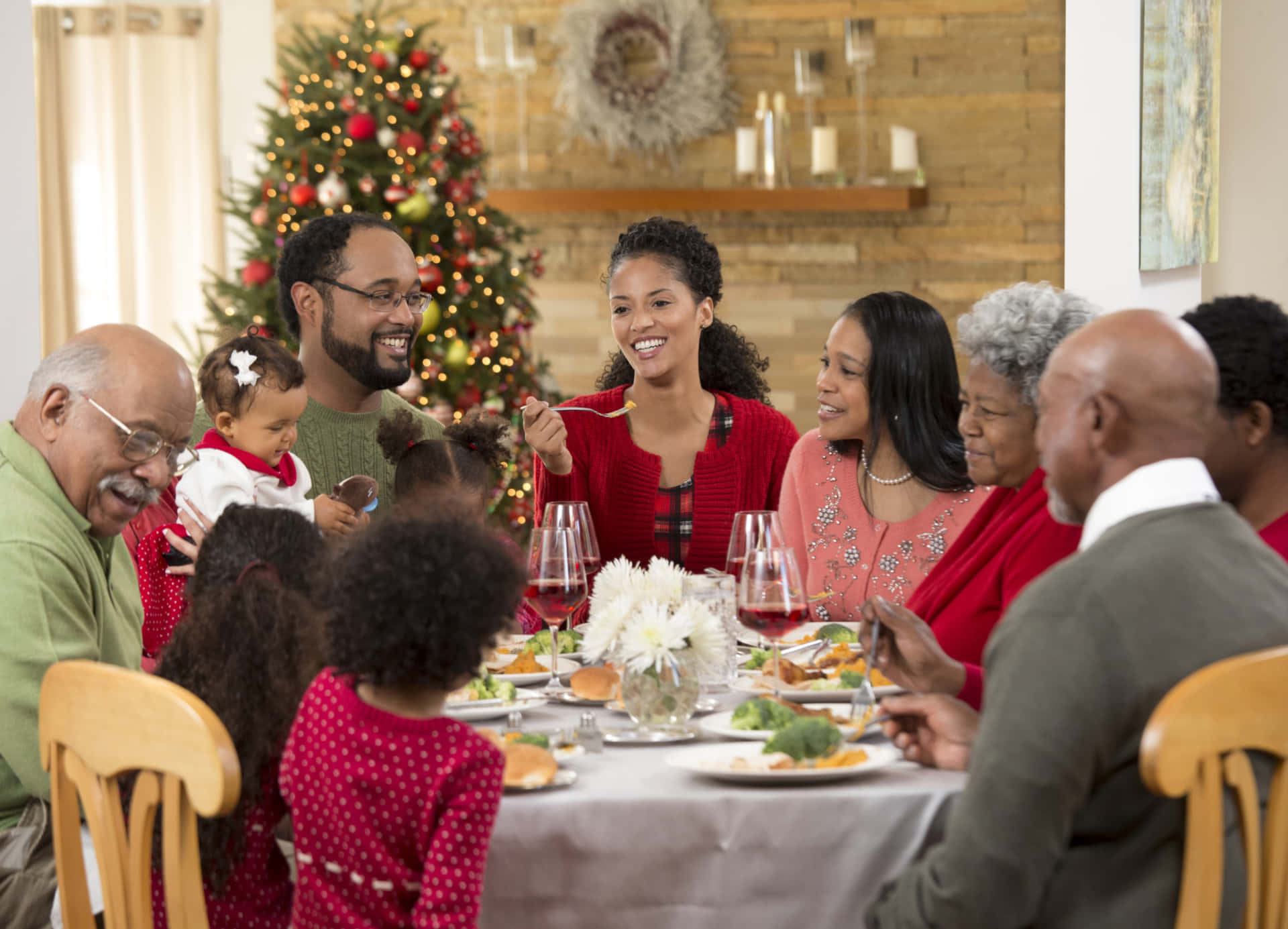Black Family Christmas Dinner Picture