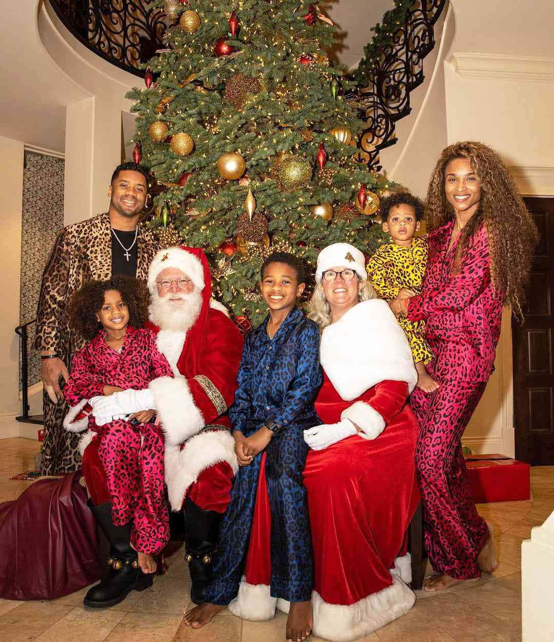 Sort familie jule med Santa billede