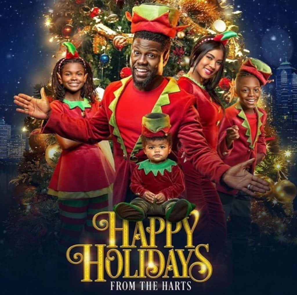 Happy Holidays Black Family Christmas Picture
