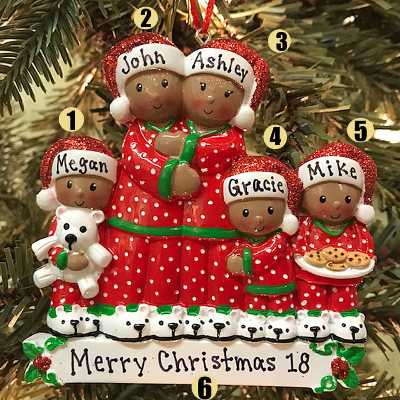 Black Family Christmas Ornaments Picture