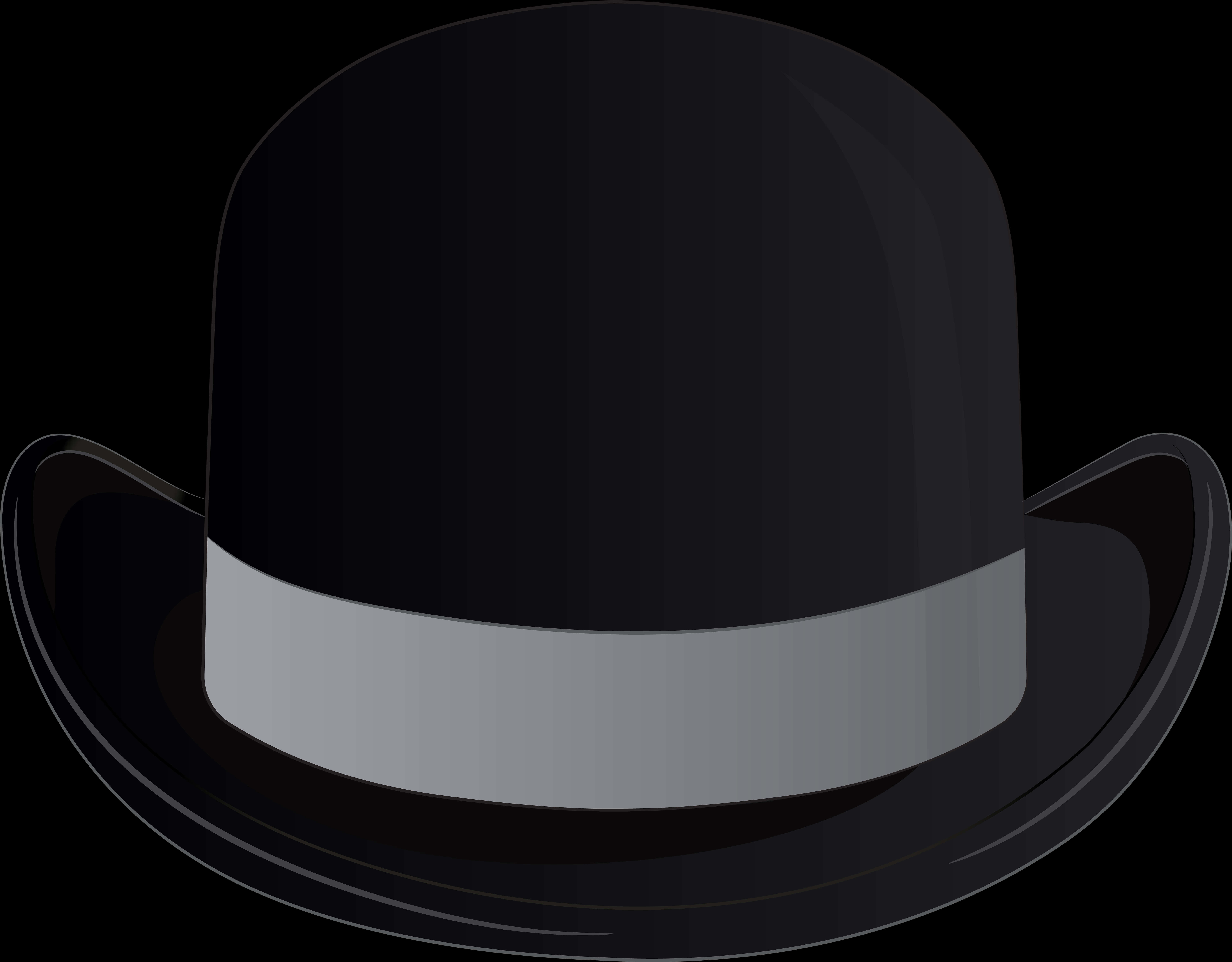 Black Fedora Hat Illustration PNG